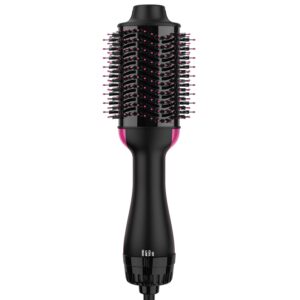 Hair Dryer Brush Blow Dryer Brush in One, Upgraded 4 in 1 Hair Dryer and Styler Volumizer with Negative Ion Anti-frizz Ceramic Titanium Barrel Hot Air Hair Straightener Brush